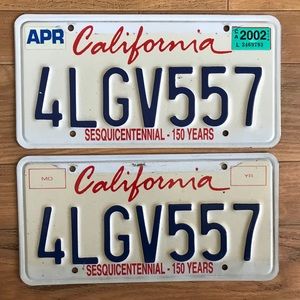 Wall Art - California License Plate Set-2 sesquicentennial Wall Art - California License Plate Set-2 sesquicentennial